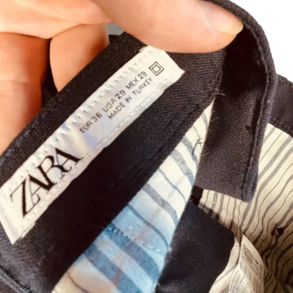 Zara High Waisted Tapered Leg Trouser Pants - Picture 4 of 10